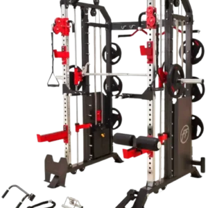 French Fitness FSR50 All-in-One Home Gym Smith Machine + Dual Cable Rack (New)